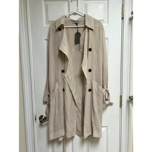 ALLSAINTS Bria Trench Coat In Oyster White